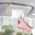 thumbnail image 1 of Caja de pañuelos JanHm para visera de coche soporte multifuncional cuero PU blanco crema, 1 of 5