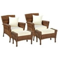 thumbnail image 2 of W Unlimited Home 4 Piece Faux Sea Grass Garden Patio Chair and Ottoman Set, 2 of 5