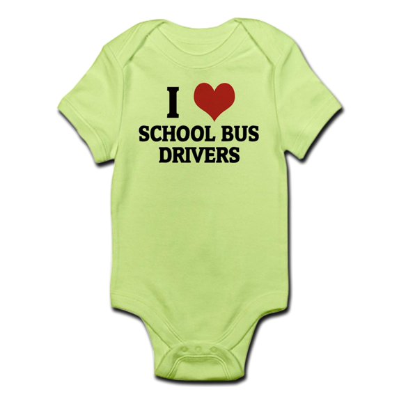 CafePress - I Love School Bus Drivers Infant Creeper - Baby Light Bodysuit