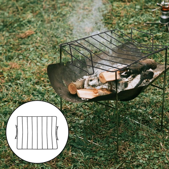 OUNONA Stainless Steel Rib Rack For Bbq, Chicken Roaster For Grill Baking Cooling Rack Roast Lamb Rack Non-Stick Bbq Grill Rib Rack Smoking Meat Accessory