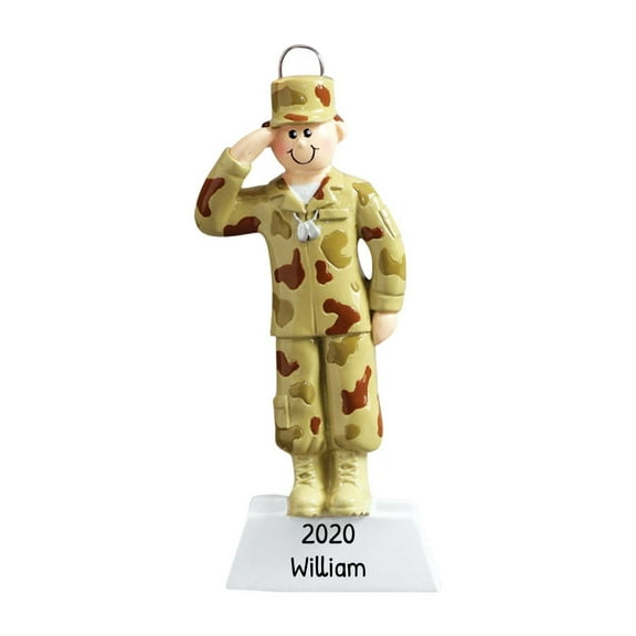Personalized Military Ornament 2024 Army Man in Uniform 1 Count - Ornaments by Elves