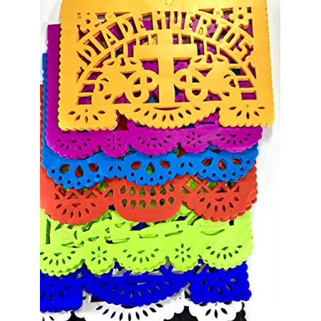 Fiesta Brands 30 Frontales Pack Altar de Ofrendas Dia de Muertos Day of The Dead Decoration Colorful Medium Size Tissue Paper Mexican Papel Picado.