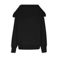 thumbnail image 4 of Lovskoo Women's Full Zip Sweatshirt Oversized Fleece Jacket V-Neck Tops Long Sleeve Print Hooded Blouse Sweatshirt Black, 4 of 5