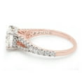 thumbnail image 4 of 2 Carat Center 8MM Round Cut Lab Created Moissanite Diamond Split Shank Solitaire Engagement Ring For Women In 14K Solid Rose Gold (G-H Color, VVS1 Clarity, 2 Cttw)-4, 4 of 7