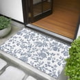 thumbnail image 5 of 2x3 Door Mat Rug, Blue Flower Non-Skid Rubber Backing Large Rectangle Rugs - Living Room Bedroom Home Office, Vintage Farmhouse Boho Leaf Spring Summer Indoor Floor Mat Carpets Washable Rug, 5 of 9