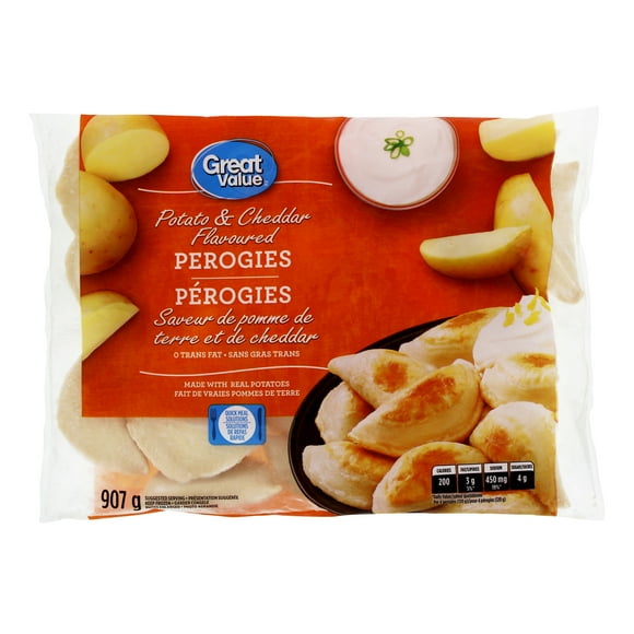 Great Value Potato & Cheddar Flavoured Perogies, 907 g