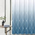 thumbnail image 2 of Blue and Gray Shower Curtain Set Light Blue and White Shower Curtain Blue Ombre Shower Curtain with Hooks Water Repellent Shower Curtain Linen Fabric Stripe Shower Curtain 72x72 inch Misty Blue, 2 of 6