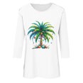 thumbnail image 4 of Wancir Womens Fall Tops,Women's Casual 3/4 Length Sleeve Tops Round Neck Shirt Basic Ladies Clothing, 4 of 4