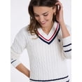 thumbnail image 3 of U.S. Polo Assn. Women's Varsity V-Neck Cable Sweater, 3 of 4