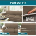 thumbnail image 3 of 4 Piece T Cushion Sofa Slipcovers Stretch Couch Cover Furniture Covers with 3 Individual T Cushion Covers, Machine Washable (3 Cushion Sofa, Macchiato), 3 of 14