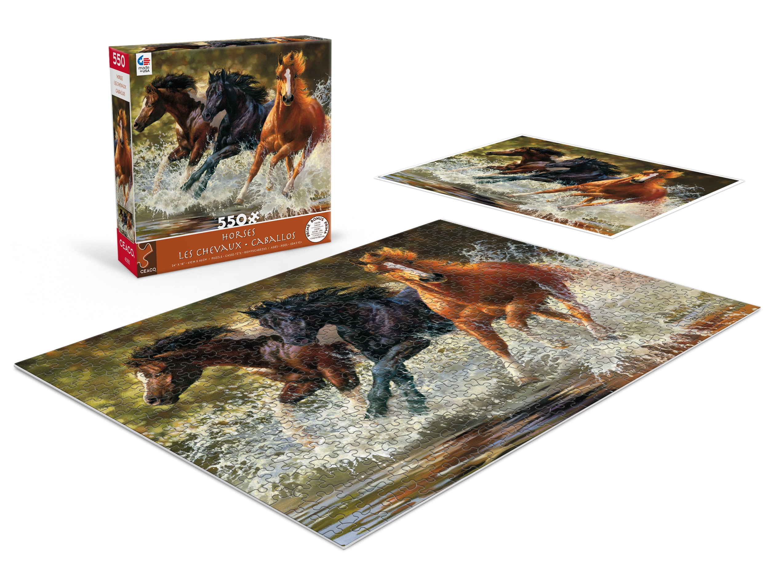 Ceaco 550-Piece Horses Splash Interlocking Jigsaw Puzzle