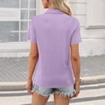 thumbnail image 4 of Hearthz Light Purple Polo Shirts Women Short Sleeve Collared Uniform Womans Shirt Business Casual Golf Polo Shirts, 4 of 5