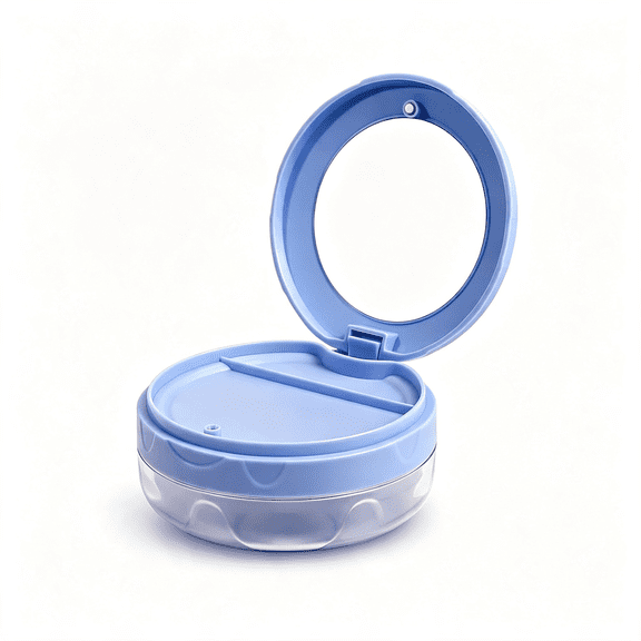 BPPEG Leak Proof Denture Cups for Soaking Dentures with Strainer Basket and Mirror (Blue) | Partial Denture Bath Case Travel Retainer Cleaning Container Case for Denture, Aligner, Mouth Guard
