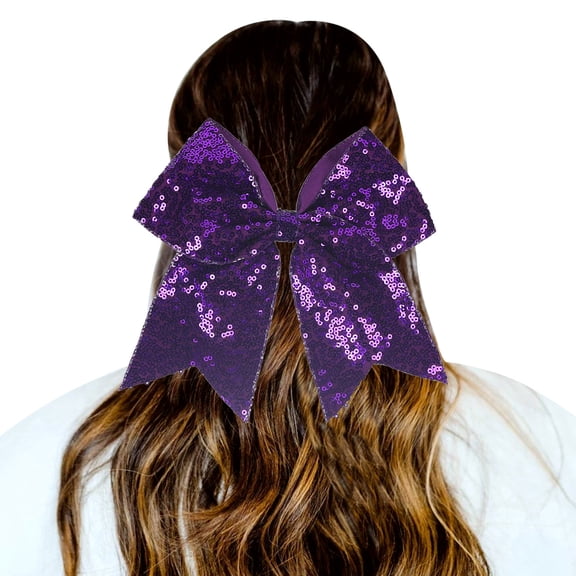 Headbands for Women Fashion 1PC Scrunchies Gradient Sequins Bowknot Headdress Ropes Ties Girls Lightweight Hair Accessories Dark Purple