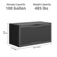 thumbnail image 2 of Dextrus 100 Gallon Resin Deck Box, Outdoor Waterproof Storage box,Lockable,Dark Gray, 2 of 8