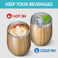 thumbnail image 4 of 12oz Insulated Wine Tumbler with Lid & Straw, Stainless Steel Egg Shape Cup, Wood Print, 4 of 5