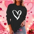 thumbnail image 6 of Craaazy Valentines Shirt for Women Round Neck Heart Printed Sweatshirt Long Sleeved Tops Gifts, 6 of 9
