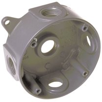 Bell Outdoor Round Splice Box, Aluminum, 4", Gray Model 5361-5