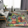 thumbnail image 2 of DouZhe Cartoon African Animals Jungle Pattern Area Rugs Non-Slip Machine Washable Floor Mat, Style Carpet Doormat, 63x48 inches, 2 of 6