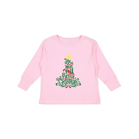 

Inktastic We Wish You A Merry Christmas Boys or Girls Long Sleeve Toddler T-Shirt