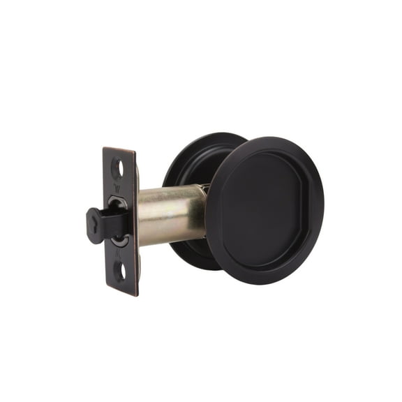 Weslock 00627x1x1 Round Passage Pocket Door Lock with Adjustable Backset and Full Lip Strike Oil Rubbed Bronze Finish