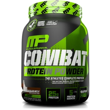 MusclePharm Combat Protein Powder, Chocolate Milk, 25g Protein, 2 Lb