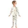 thumbnail image 3 of Dailycode Cotton Pajama Set Snug Fit Long Sleeve Top and Pants for 18M-8Y Cartoon Dinosaurs and Leaves, 3 of 7