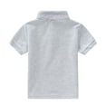 thumbnail image 5 of UAYOTSE Little Boy's Tee Shirts Solid Color Short Sleeves Polo Shirt School Uniform Top Comfort Child Clothing Tops,4-5 Years Light Gray, 5 of 9