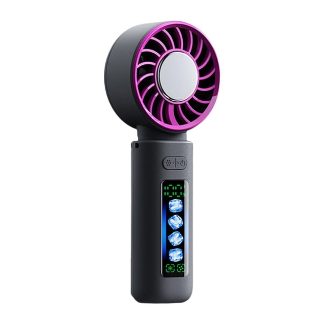 Ventilador portátil, ventilador USB personal con pantalla digital, mini ventilador de bolsillo para refrigeración Gris