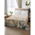 thumbnail image 2 of Vintage Botanical King Size Flat Sheet, Wrinkleproof & Fadeproof Cooling Flat Bed Sheet Only, Spring Floral Summer Botanical Rustic Breathable Soft Bedding Top Sheets 105 x 98 Inches, 2 of 8