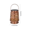 thumbnail image 3 of weibbin Iron Solar Outdoor Patio Light Wrought Iron Openwork Garden Decorative Brown 9.3x6.6x4.6in, 3 of 6