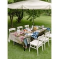 thumbnail image 3 of Outdoor Tablecloth with Umbrella Hole and Zipper, Spring Daisy Rectangle Table Cloth 52x70 Inch Waterproof Tablecloth, Flowers Farmhouse Leaves Floral Pots Country Retro Picnic Table Cover for Patio, 3 of 7