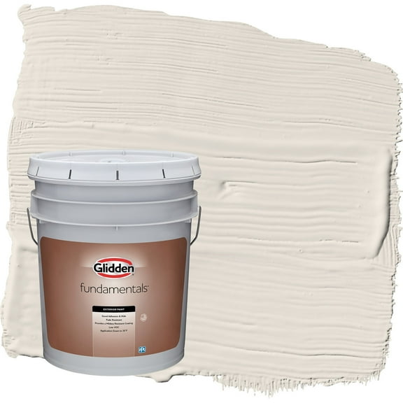 Glidden Fundamentals Ash / White Satin Exterior Paint, 5 Gallon