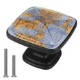 thumbnail image 1 of 4 Pcs Cabinet Handle Drawer Pulls Abstract Texture Knobs with Screws Square Furniture Office Cabinet Knob Decoration, 1 of 5