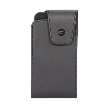 Premium Black Leather Case Cover Protective Pouch Belt Holster Swivel Clip YNG for Alcatel A30 Plus, Fierce 4, Idol 4S, Jitterbug Smart, One Touch Fierce XL, OneTouch Fierce XL Flint, Pop 3