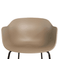 thumbnail image 6 of Furnish Theory Curve-K ML Indoor/Outdoor Dining Armchairs Arm Chairs w/ Taupe Glass Fiber-Reinforced Polypropylene Shell & Black Powder-Coated Steel Legs (Set of 2), 6 of 19
