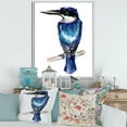 thumbnail image 2 of Designart 'Style Blue Kingfisher Bird' Traditional Framed Canvas Wall Art Print, 2 of 5