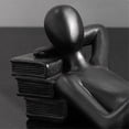 thumbnail image 4 of Nordic Reading Statue Resin Figurines Desktop Decor Sculpture Modern Art Ornament Home Office Decor Craft White C, 4 of 5