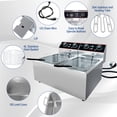 thumbnail image 3 of Commercial Deep Fryer with 2 Basket, 16.8QT/16L Countertop Electric Deep Fryer with Double Tanks and Temperature Control for Restaurant and Home Use, 1800 W+1800 W, 3 of 8