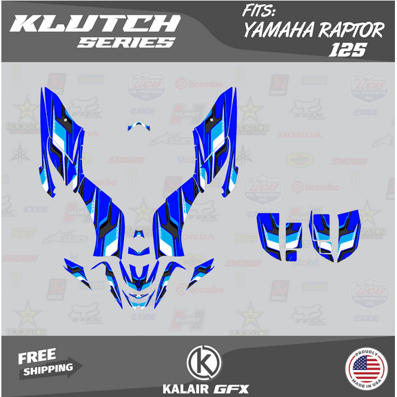 Kalair GFX Graphics Kit for Yamaha ATV Raptor 125 (All Years) Klutch Series