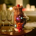 thumbnail image 5 of Bolsa navideña para cubiertas de botellas de vino con luz LED, decoración para fiestas de escritorio (alce), 5 of 5