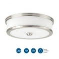 thumbnail image 4 of Progress Lighting, Bezel Collection, 1-Light LED Flush Mount, Brushed Nickel, Etched White Glass Shade, 4 of 5
