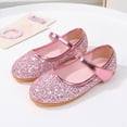 thumbnail image 2 of KPOPLK Girls Slip on Mary Jane Ballet Flats Glitter Wedding Party Bridesmaids Flower Girl Princess Dress Shoes for Kid Toddler Size 8.5,Red, 2 of 7
