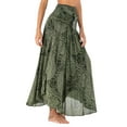 thumbnail image 1 of Moda Mujer s Ropa Bohemio Cintura alta Cómodo Vestido estampado  inferior para vacaciones Pya Señoras Chica verde Macarena  Faldas de moda, 1 of 8