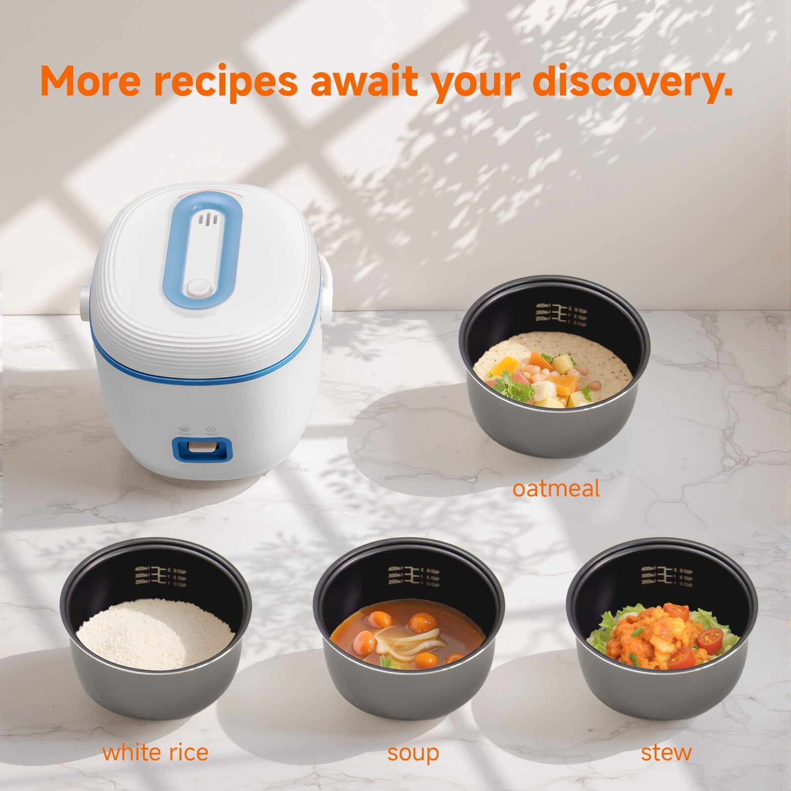 Mini Rice Cooker, Blue