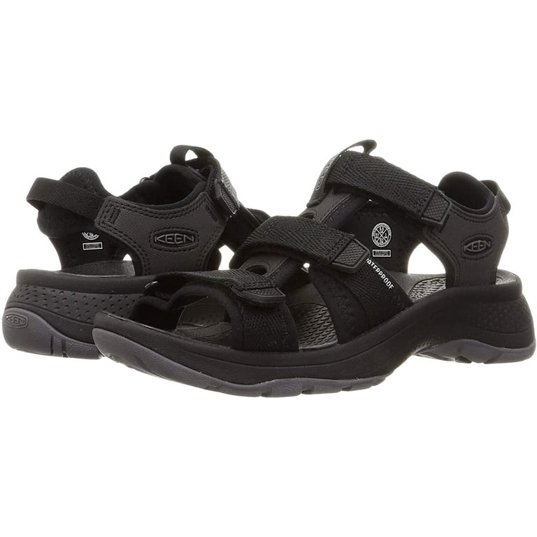 KEEN Womens Astoria West Open Toe Sandal 6.5 Black/Black