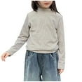 thumbnail image 2 of Mceream Boys Grils Striped Long Sleeve Tshirts Mock Neck Undershirts Tops Basic Casual Shirt Warm Comfy Clothes Tees Back to School Uniform Clothes 2-16 Years, 2 of 6