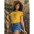 thumbnail image 2 of Buon Ferragosto Pineapple Doodle T-Shirt Women -Image by Shutterstock, Female Small, 2 of 4