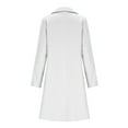 thumbnail image 5 of ClodeEU Women's Wool Blend Coat,Notched Collar Double Breasted Mide Long Trench Coat Outwear White,Womens Plus XXL, 5 of 8
