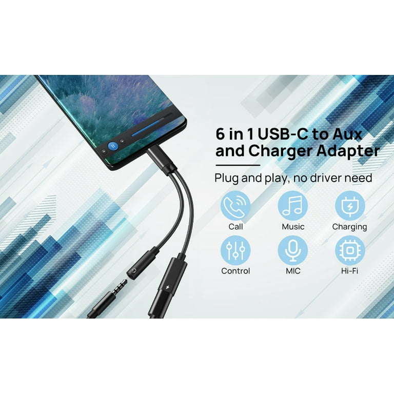 2 In 1 Type C Cable with USB C PD 3.0 Charging Port, Fast Charging